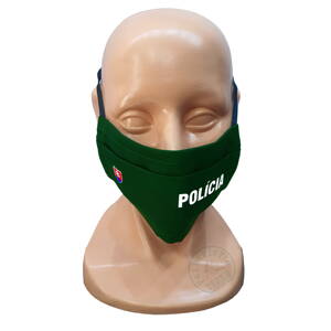 Ochranné rúško na tvár a nos / POLÍCIA / zelená