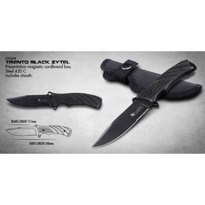 TRENTO BLACK ZYTEL Takticý nôž - dýka s púzdrom